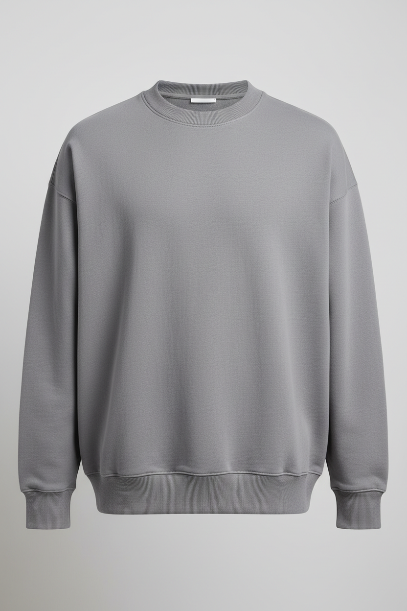 Felpa oversize grigio cenere
