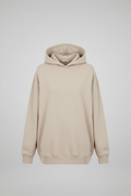 Hoodie beige pastello cappuccio basso