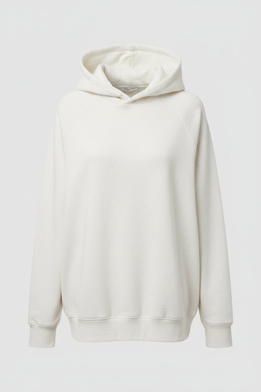 Hoodie bianca cappuccio basso