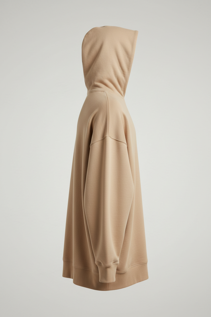 Oversized hoodie beige - side view