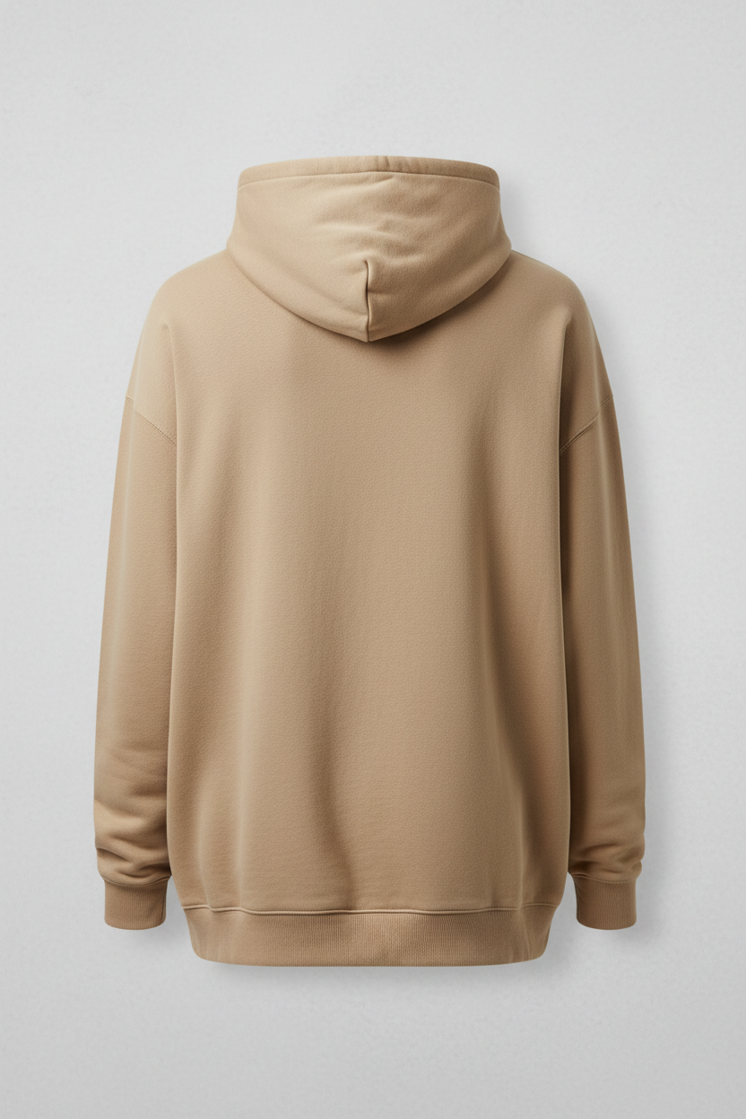 Oversized hoodie beige - back view