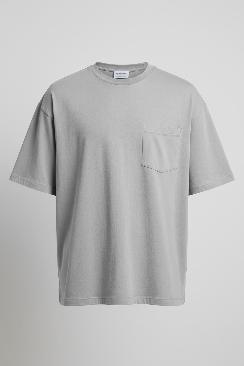T-shirt oversize con taschino grigia